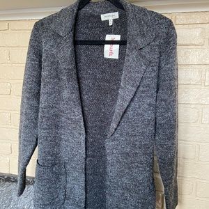 Gray Monteau Long Collared Sweater/Cardigan
